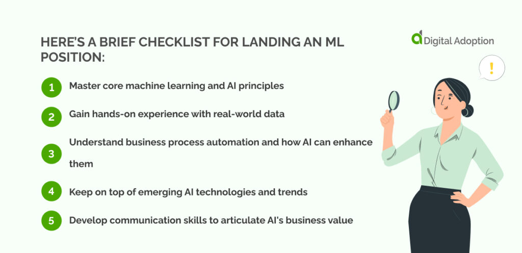 Here’s a brief checklist for landing an ML position